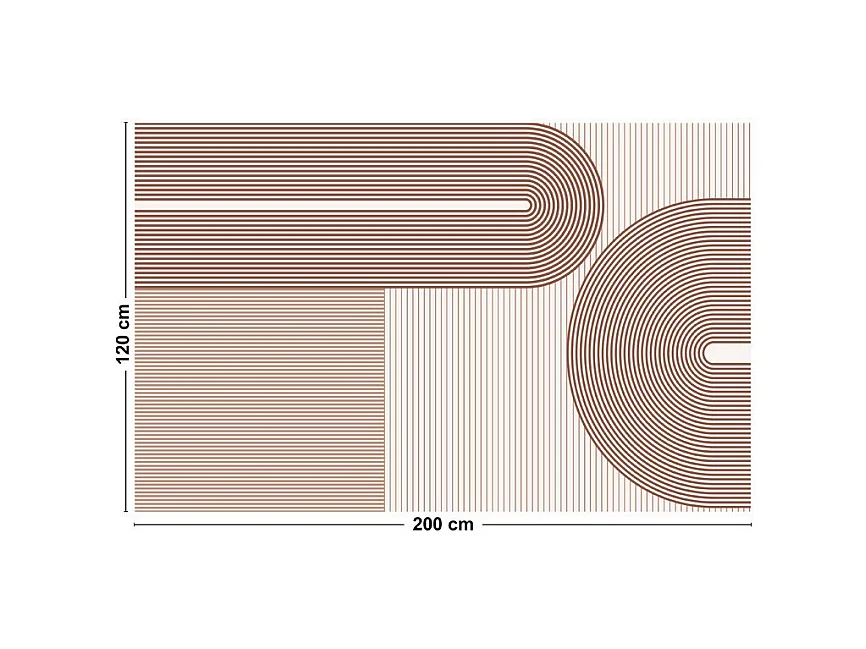 Tapis antidérapant - Géométrique - vinyle - int./ext. - Rouge - 120x200cm