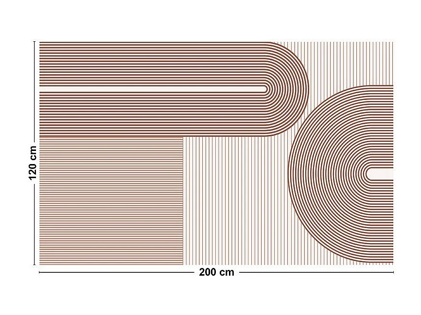 Tapis antidérapant - Géométrique - vinyle - int./ext. - Rouge - 120x200cm