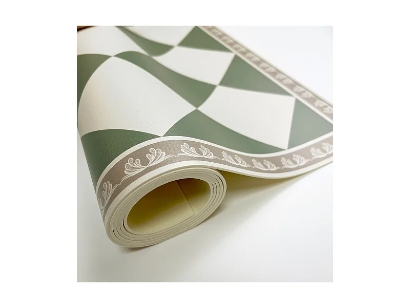 Tapis antidérapant - Rétro - vinyle - int./ext. - Vert - 50x200cm