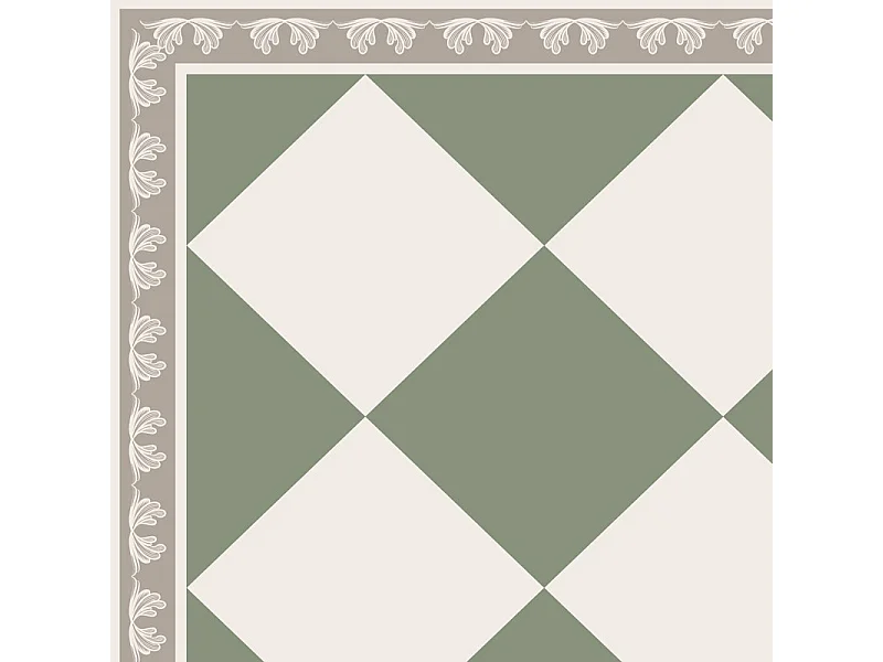 Tapis antidérapant - Rétro - vinyle - int./ext. - Vert - 50x200cm