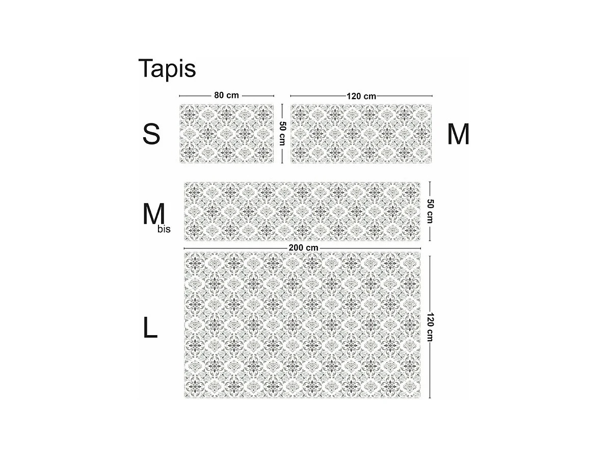 Tapis antidérapant - Agathe - vinyle - int./ext. - Multicolore - 120x200cm