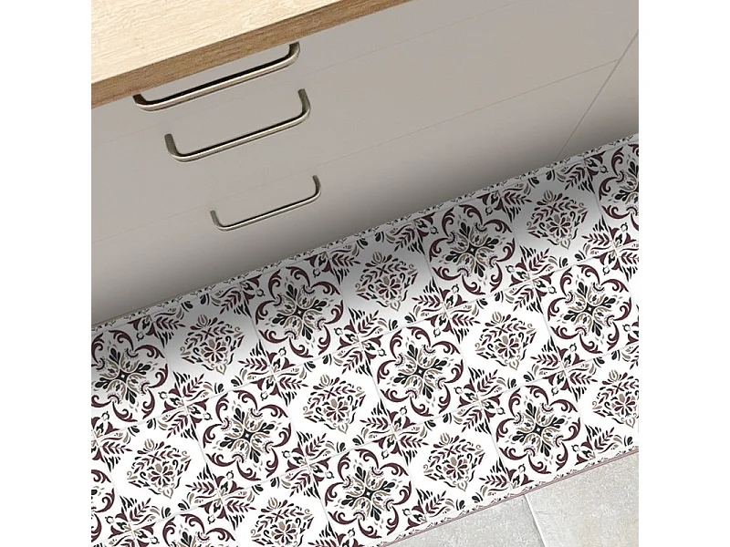 Tapis antidérapant - Agathe - vinyle - int./ext. - Multicolore - 120x200cm