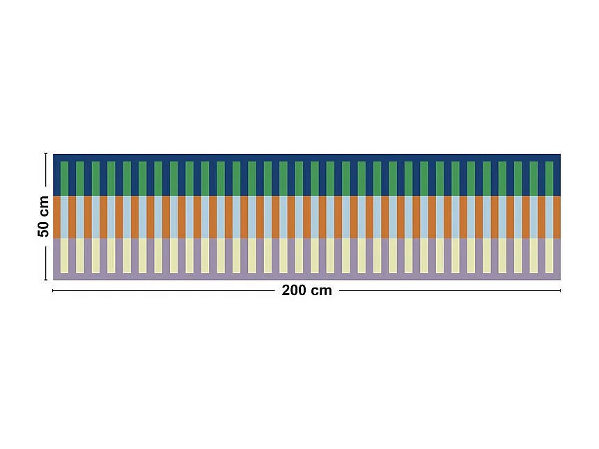 Tapis antidérapant - Rythmo - vinyle - int./ext. - Bleu - 50x200cm