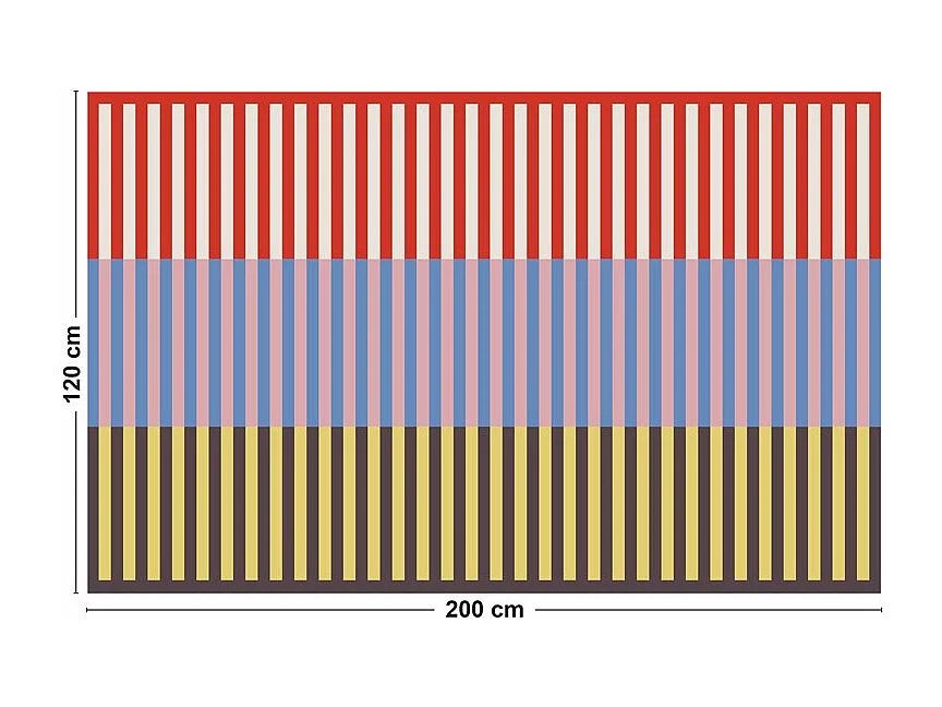 Tapis antidérapant - Rythmo - vinyle - int./ext. - Rouge - 120x200cm