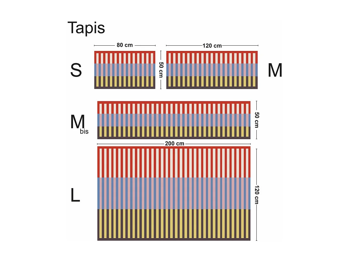 Tapis antidérapant - Rythmo - vinyle - int./ext. - Rouge - 120x200cm