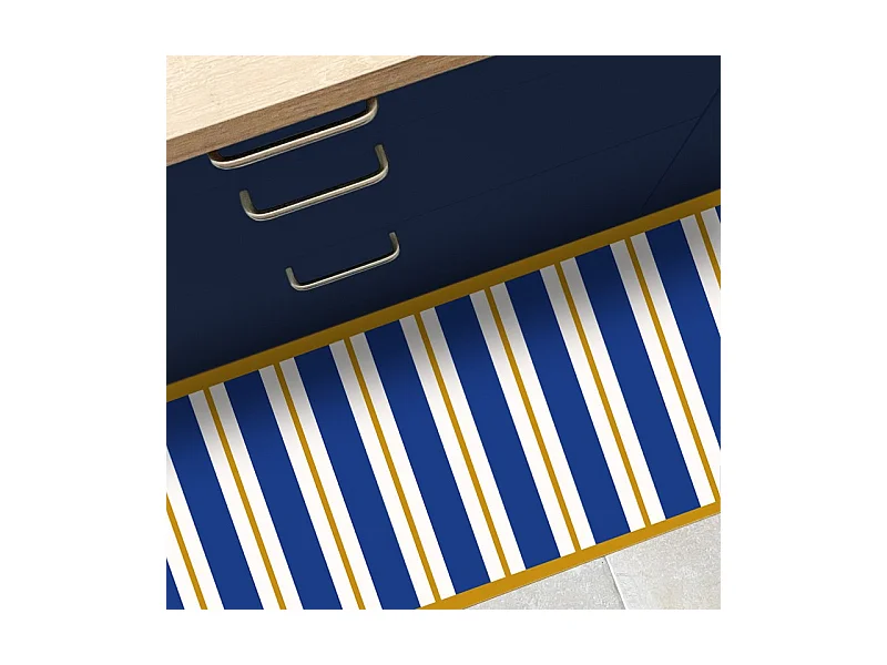 Tapis antidérapant - Bari - vinyle - int./ext. - Bleu - 120x200cm