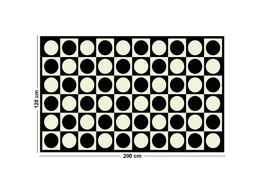 Tapis antidérapant - Pop - vinyle - int./ext. - Noir - 120x200cm