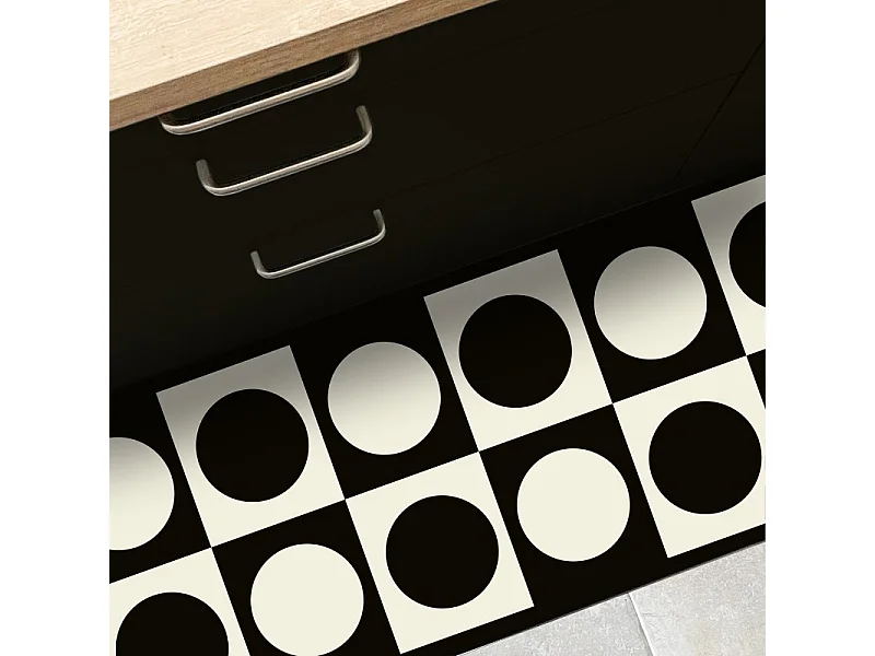 Tapis antidérapant - Pop - vinyle - int./ext. - Noir - 120x200cm