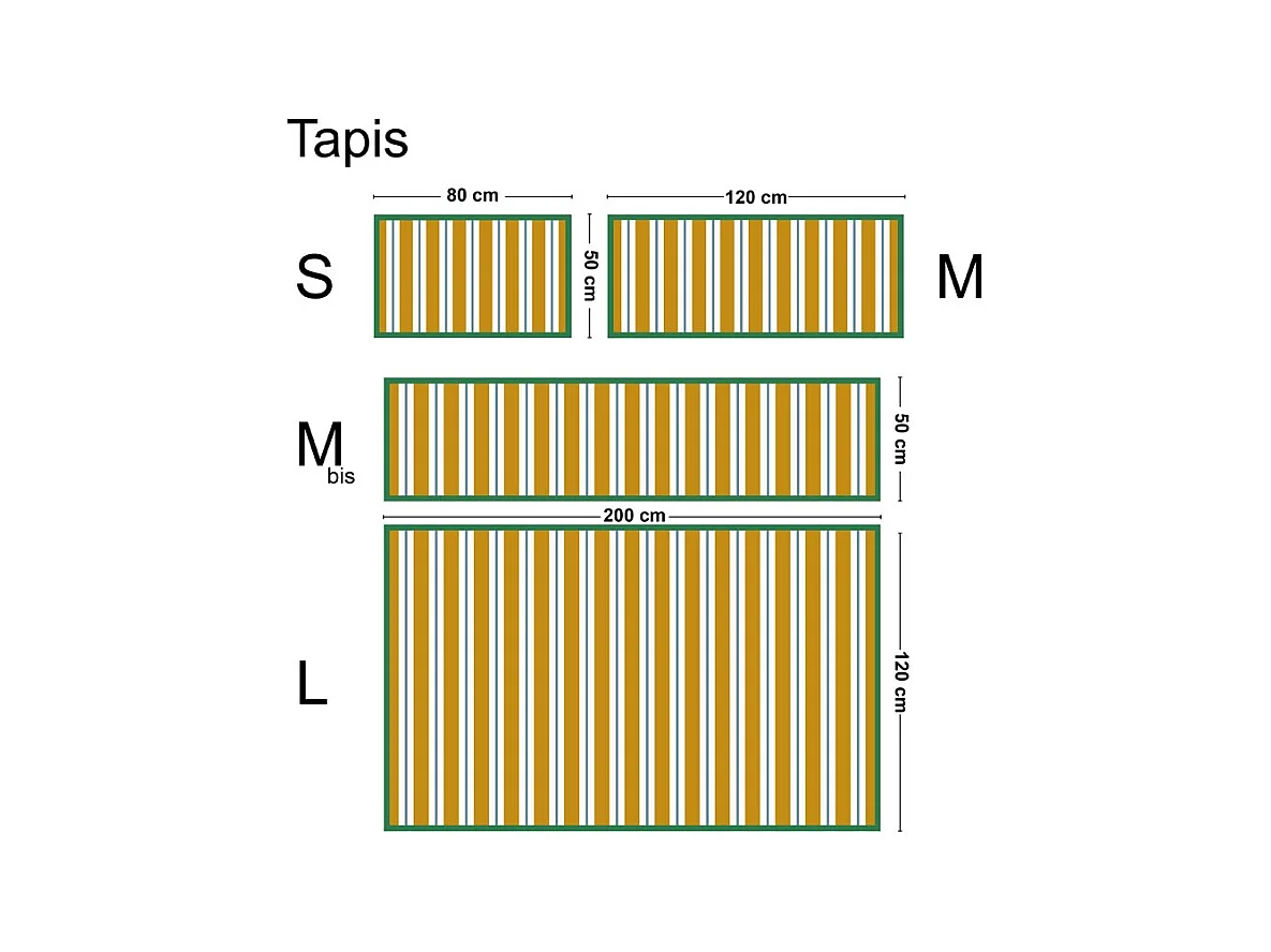 Tapis antidérapant - Corfou - vinyle - int./ext. - Orange - 120x200cm