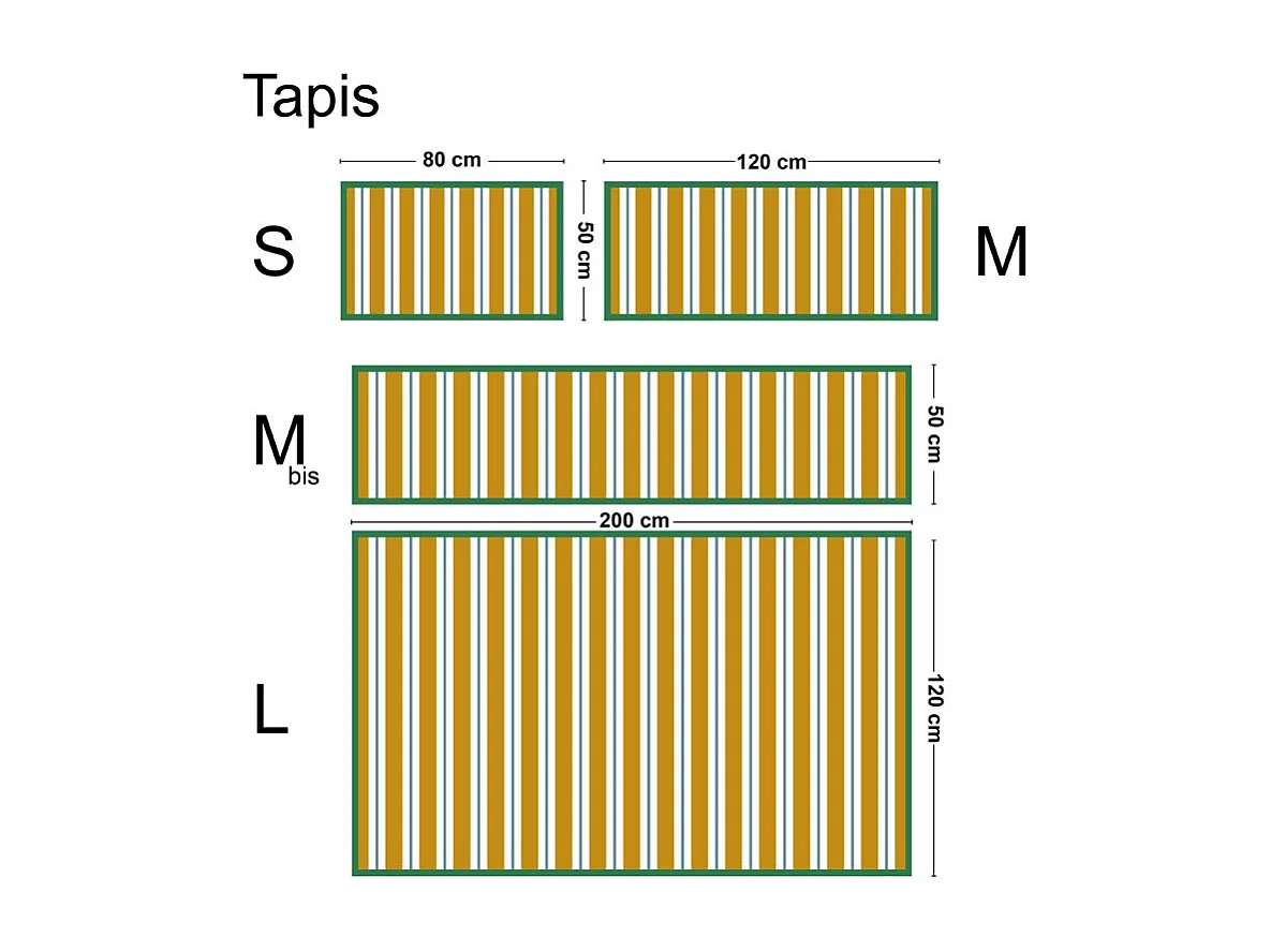 Tapis antidérapant - Corfou - vinyle - int./ext. - Orange - 120x200cm