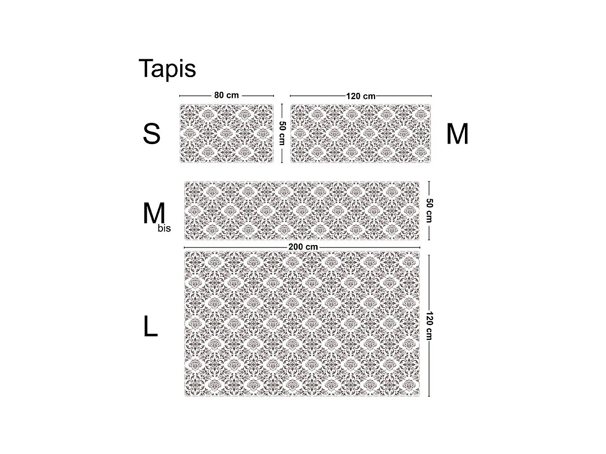 Tapis antidérapant - Agathe - vinyle - int./ext. - Multicolore - 50x200cm