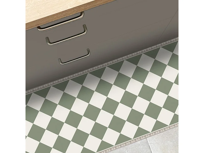 Tapis antidérapant - Rétro - vinyle - int./ext. - Vert - 50x120cm