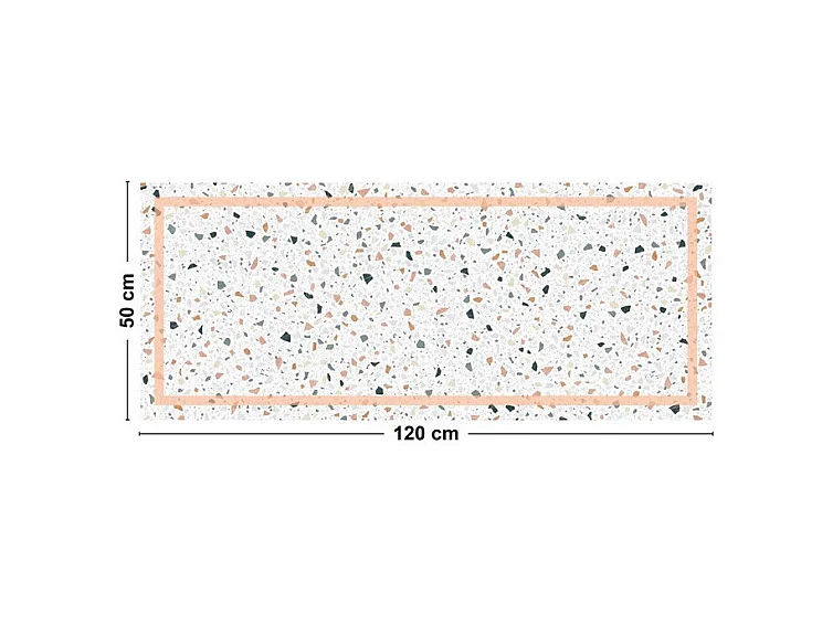 Tapis antidérapant - Terrazzo - vinyle - int./ext. - Multicolore - 50x200cm