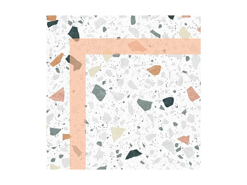 Tapis antidérapant - Terrazzo - vinyle - int./ext. - Multicolore - 50x200cm