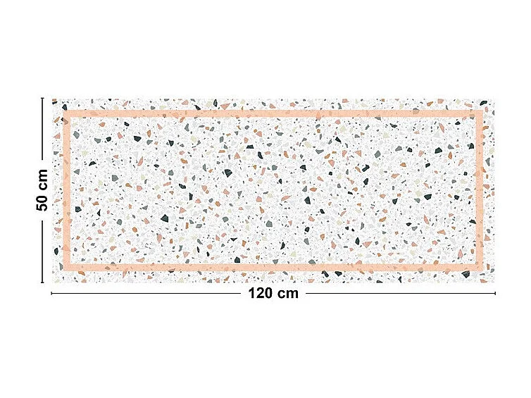 Tapis antidérapant - Terrazzo - vinyle - int./ext. - Multicolore - 50x200cm