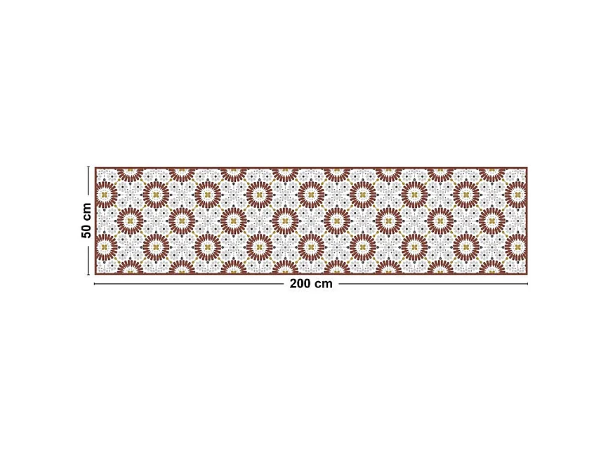 Tapis antidérapant - Marsiho - vinyle - int./ext. - Rouge - 50x200cm