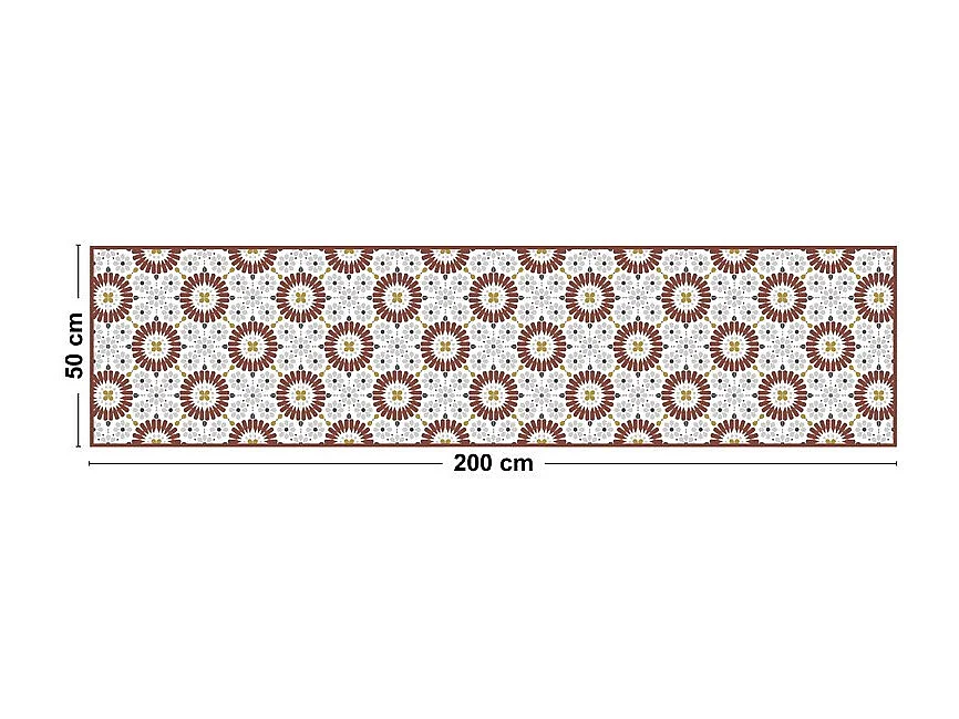 Tapis antidérapant - Marsiho - vinyle - int./ext. - Rouge - 50x200cm