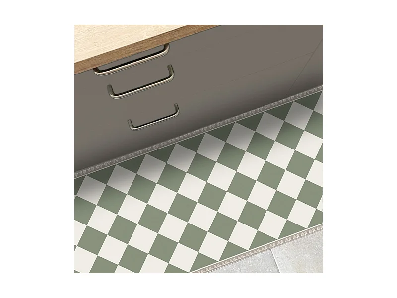 Tapis antidérapant - Rétro - vinyle - int./ext. - Vert - 120x200cm