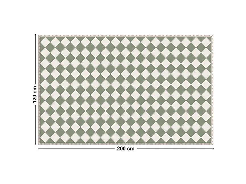 Tapis antidérapant - Rétro - vinyle - int./ext. - Vert - 120x200cm