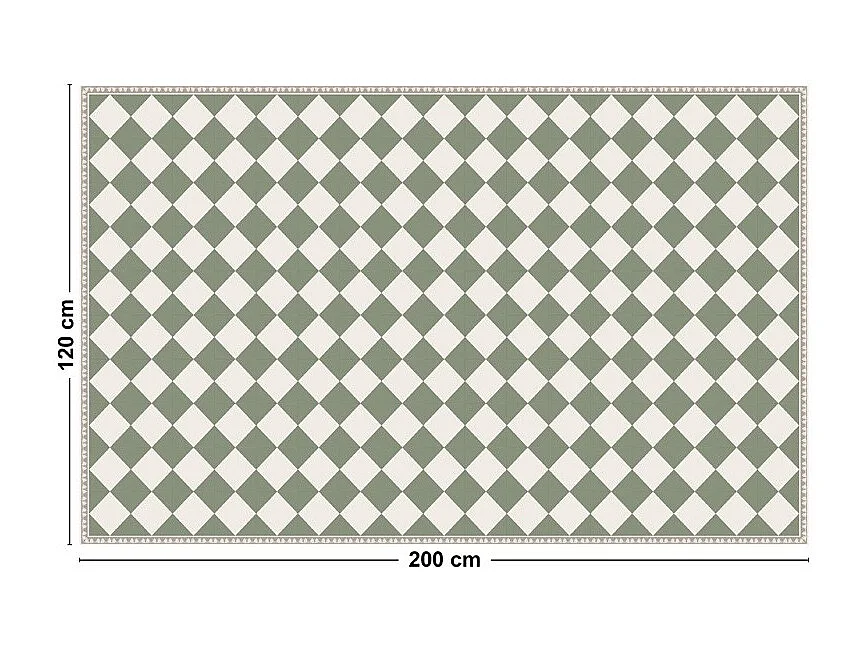 Tapis antidérapant - Rétro - vinyle - int./ext. - Vert - 120x200cm