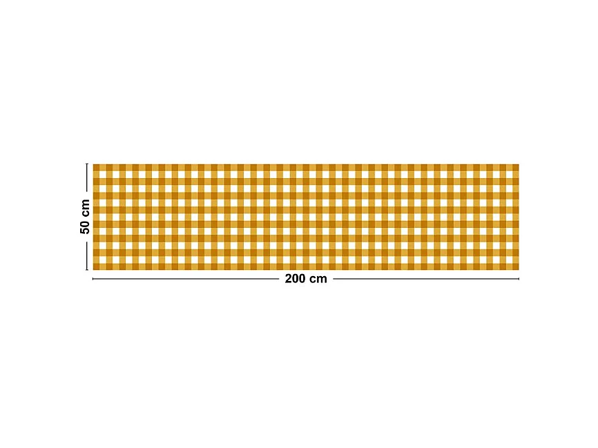 Tapis antidérapant - Vichy - vinyle - int./ext. - Orange - 50x200cm