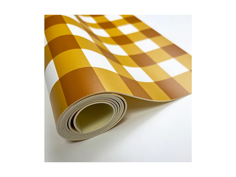 Tapis antidérapant - Vichy - vinyle - int./ext. - Orange - 120x200cm