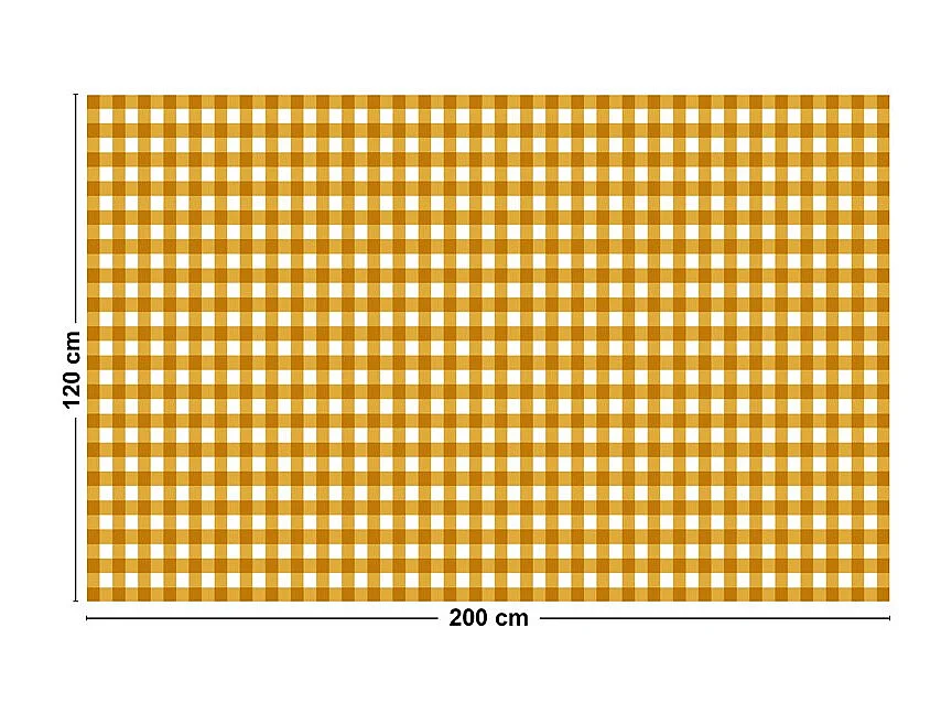 Tapis antidérapant - Vichy - vinyle - int./ext. - Orange - 120x200cm