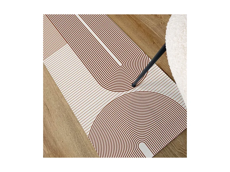 Tapis antidérapant - Géométrique - vinyle - int./ext. - Rouge - 50x120cm