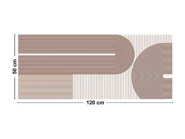 Tapis antidérapant - Géométrique - vinyle - int./ext. - Rouge - 50x120cm