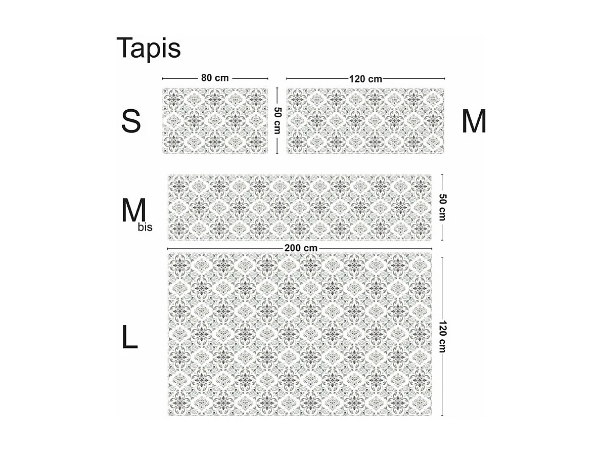 Tapis antidérapant - Agathe - vinyle - int./ext. - Multicolore - 50x200cm