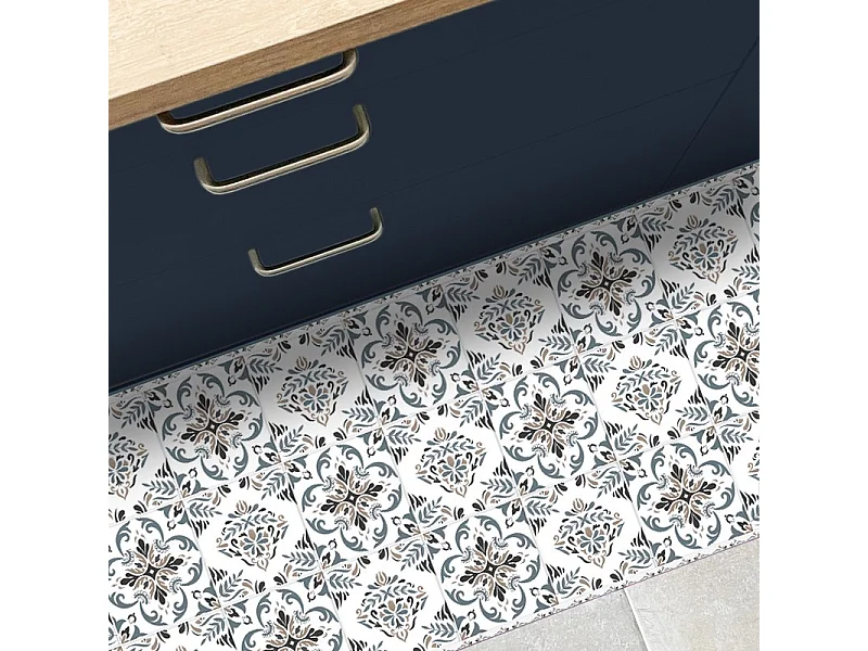 Tapis antidérapant - Agathe - vinyle - int./ext. - Multicolore - 120x200cm