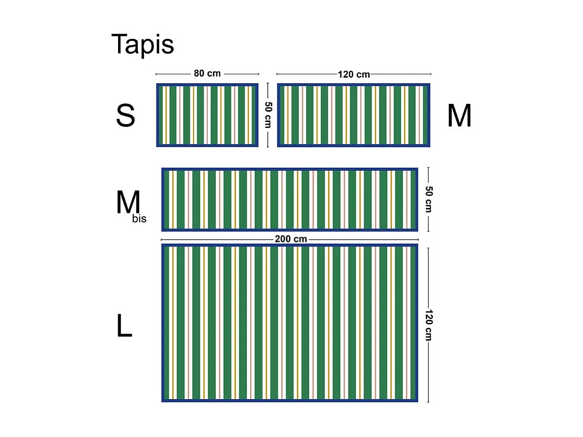 Tapis antidérapant - Aveiro - vinyle - int./ext. - Vert - 50x200cm