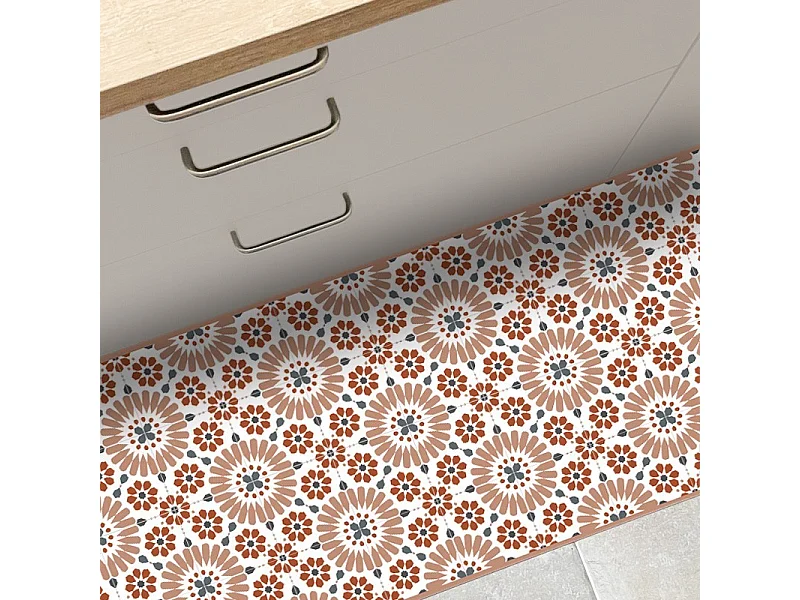 Tapis antidérapant - Marsiho - vinyle - int./ext. - Orange - 50x120cm