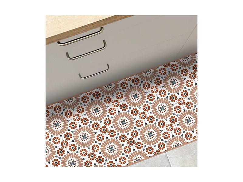 Tapis antidérapant - Marsiho - vinyle - int./ext. - Orange - 50x120cm