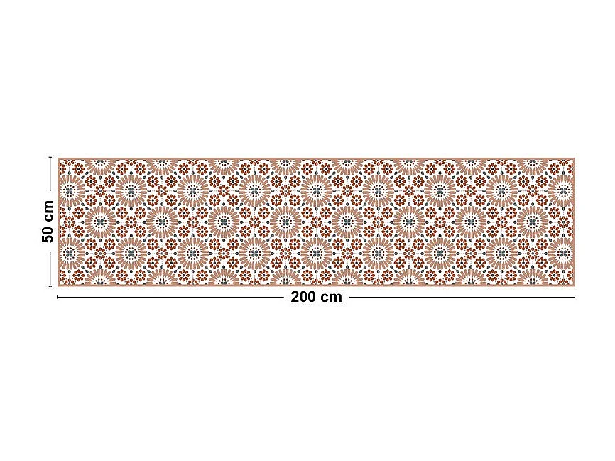 Tapis antidérapant - Marsiho - vinyle - int./ext. - Orange - 50x120cm