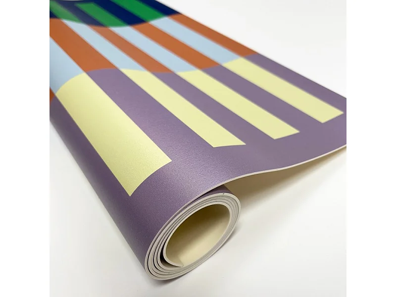 Tapis antidérapant - Rythmo - vinyle - int./ext. - Bleu - 50x120cm