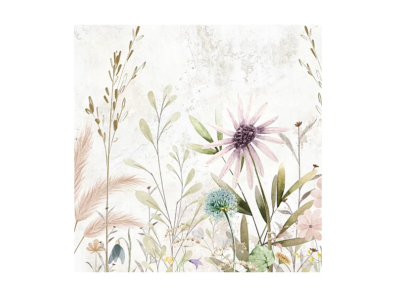 Crédence cuisine adhésive en aluminium motif floral marron 240x45 cm (en 2 bandeaux)