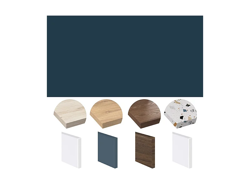 Crédence cuisine adhésive en aluminium bleu 240x45 cm (en 2 bandeaux)