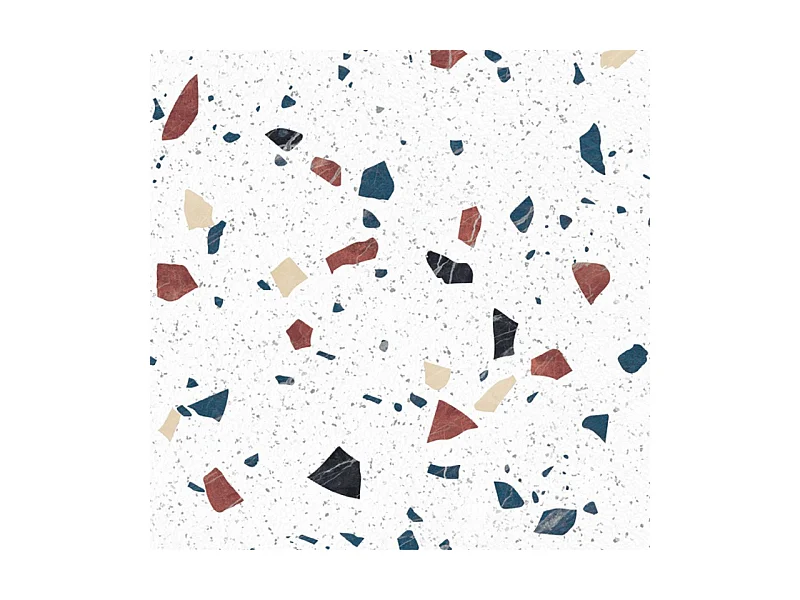 Crédence cuisine adhésive en aluminium motif terrazzo blanc 240x45 cm (en 2 bandeaux)