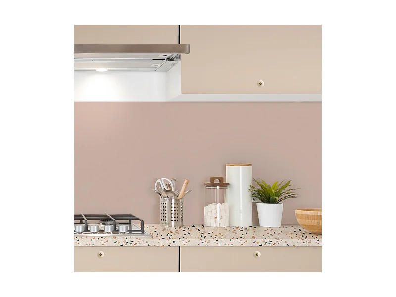 Crédence cuisine adhésive en aluminium rose 240x45 cm (en 2 bandeaux)