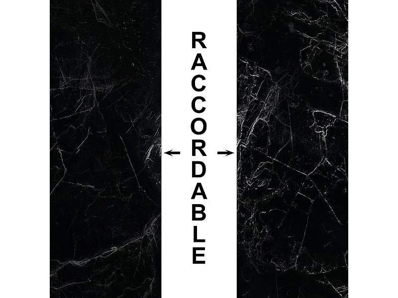 Crédence cuisine adhésive en aluminium effet marbre noir 240x45 cm (en 2 bandeaux)