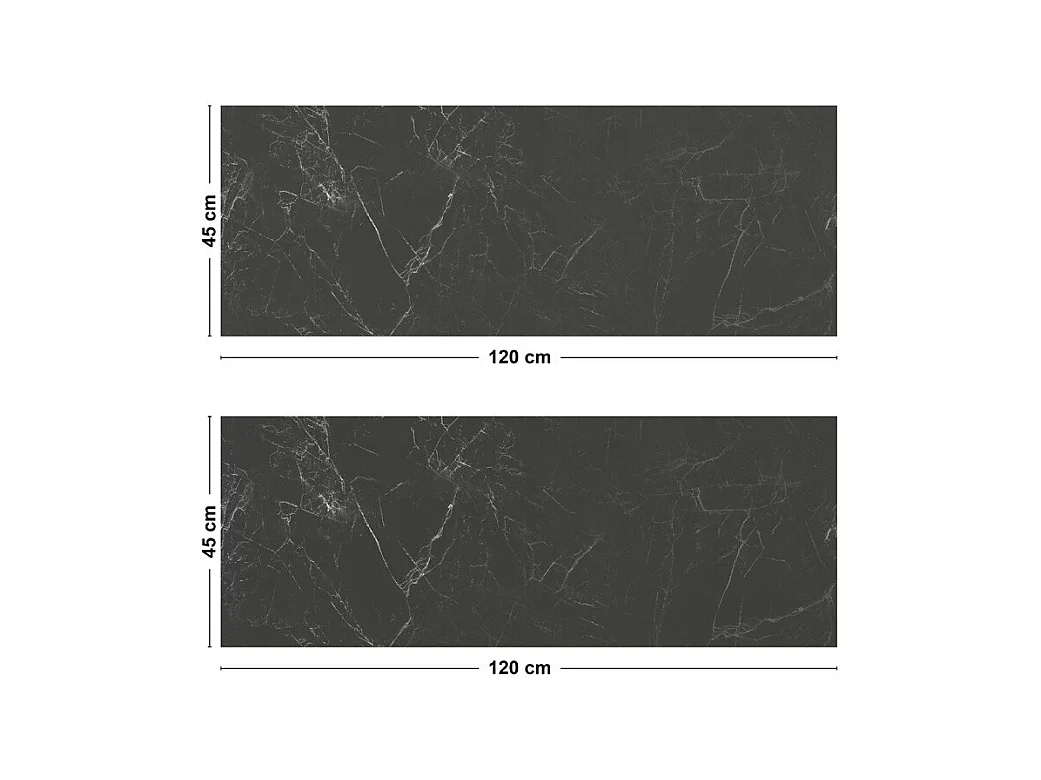 Crédence cuisine adhésive en aluminium effet marbre gris ardoise 240x45 cm (en 2 bandeaux)