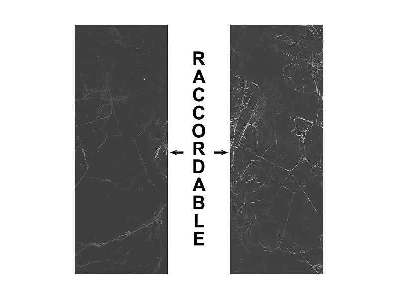 Crédence cuisine adhésive en aluminium effet marbre gris ardoise 240x45 cm (en 2 bandeaux)