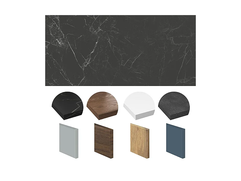 Crédence cuisine adhésive en aluminium effet marbre gris ardoise 240x45 cm (en 2 bandeaux)