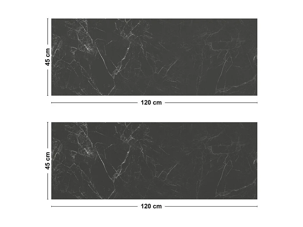 Crédence cuisine adhésive en aluminium effet marbre gris ardoise 240x45 cm (en 2 bandeaux)