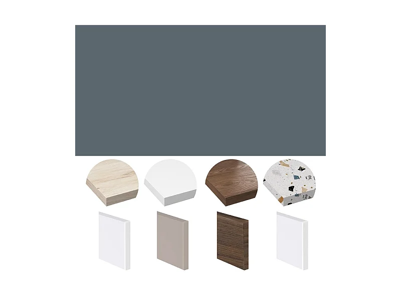 Crédence cuisine adhésive en aluminium bleu 240x45 cm (en 2 bandeaux)