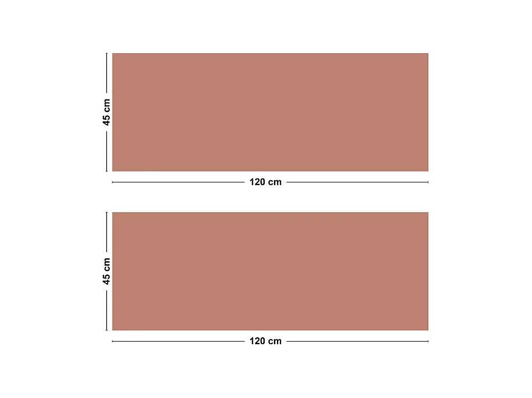 Crédence cuisine adhésive en aluminium terracotta 240x45 cm (en 2 bandeaux)