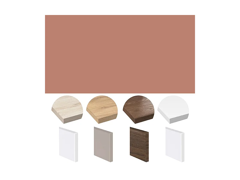 Crédence cuisine adhésive en aluminium terracotta 240x45 cm (en 2 bandeaux)