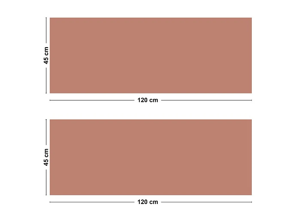 Crédence cuisine adhésive en aluminium terracotta 240x45 cm (en 2 bandeaux)