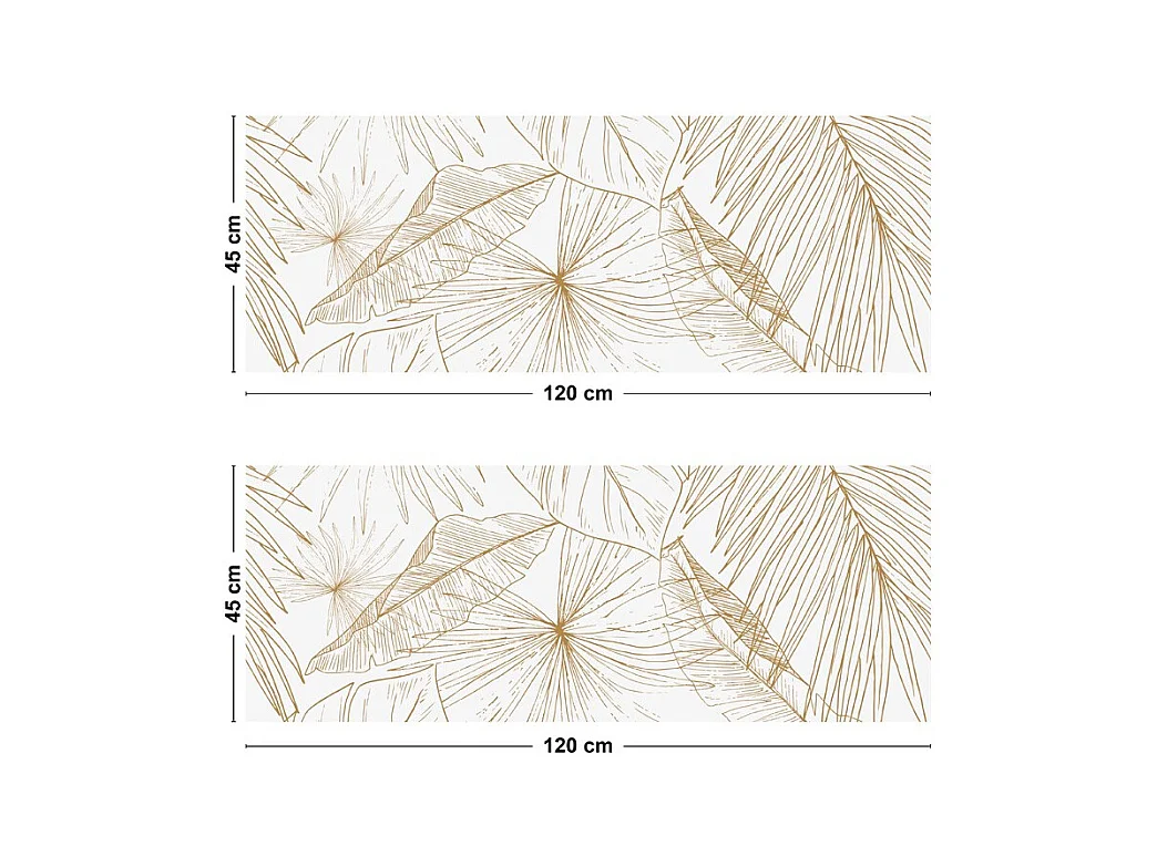 Crédence cuisine adhésive en aluminium floral caramel 240x45 cm (en 2 bandeaux)